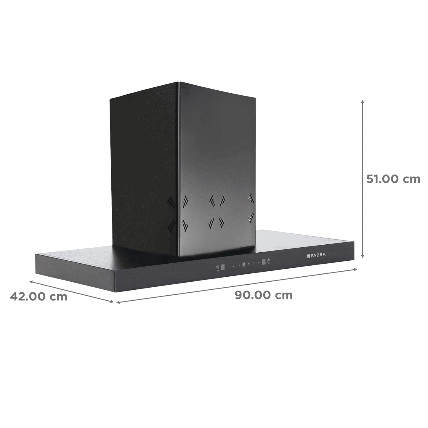 FABER HOOD CYGNUS IN 3D HC SC FL BK 90cm 1400m3/hr Ducted Auto Clean Wall Mounted Chimney with Odor Sensor (Black)