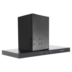FABER HOOD CYGNUS IN 3D HC SC FL BK 90cm 1400m3/hr Ducted Auto Clean Wall Mounted Chimney with Odor Sensor (Black)