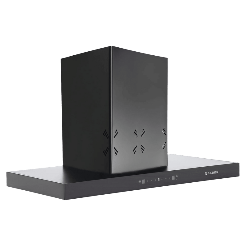 FABER HOOD CYGNUS IN 3D HC SC FL BK 90cm 1400m3/hr Ducted Auto Clean Wall Mounted Chimney with Odor Sensor (Black)