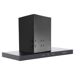FABER HOOD CYGNUS IN 3D HC SC FL BK 90cm 1400m3/hr Ducted Auto Clean Wall Mounted Chimney with Odor Sensor (Black)