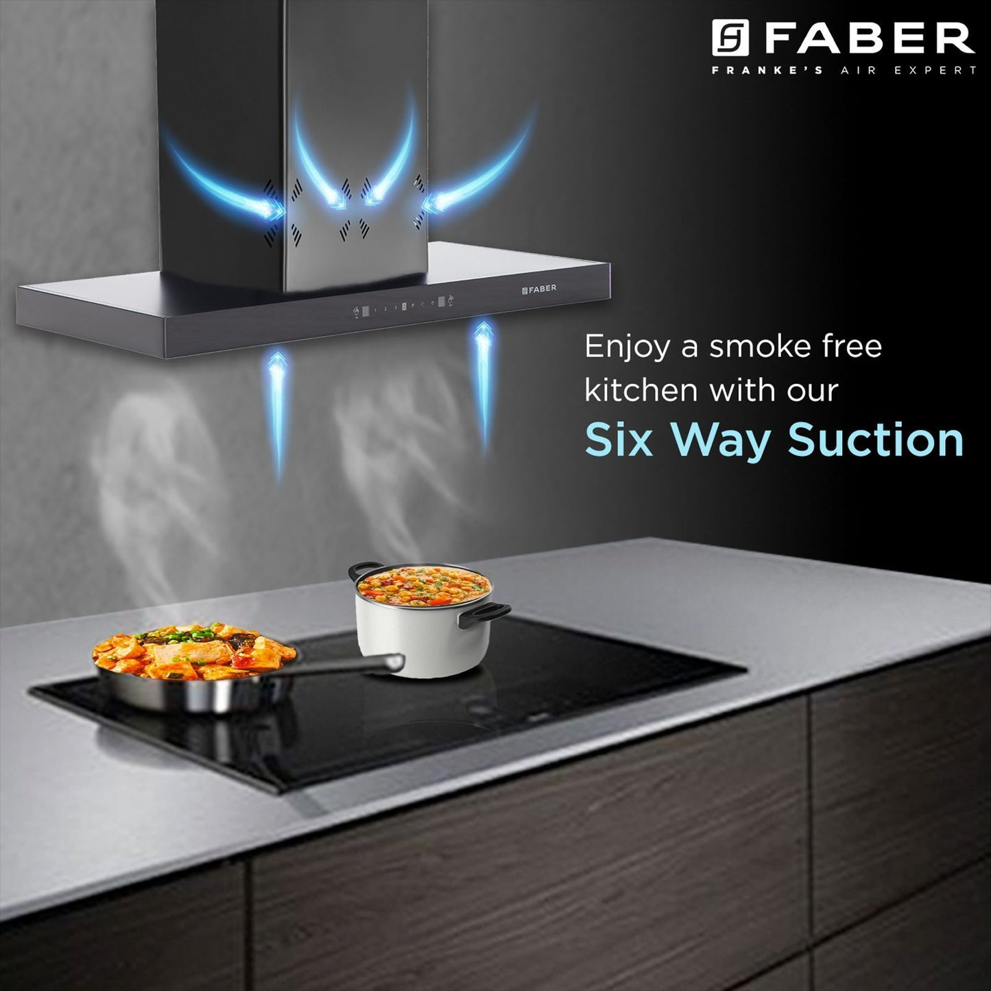 FABER HOOD CYGNUS IN 3D HC SC FL BK 90cm 1400m3/hr Ducted Auto Clean Wall Mounted Chimney with Odor Sensor (Black)
