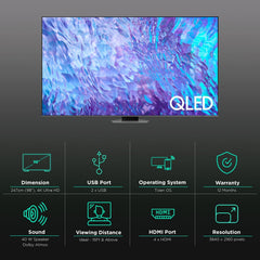 SAMSUNG 8 Series 247 cm (98 inch) QLED 4K Ultra HD Tizen TV with Dolby Atmos