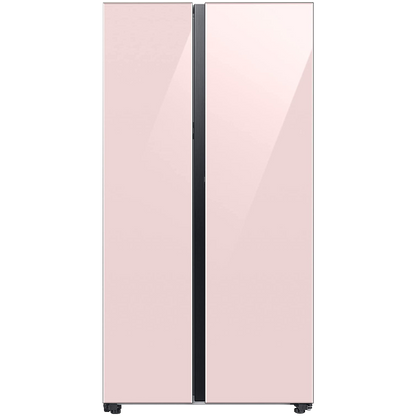SAMSUNG 653 Litres 3 Star Frost Free Side by Side Door Smart Wi-Fi Enabled Refrigerator with Twin Cooling Plus (RS76CB81A3P0HL, Clean Pink)