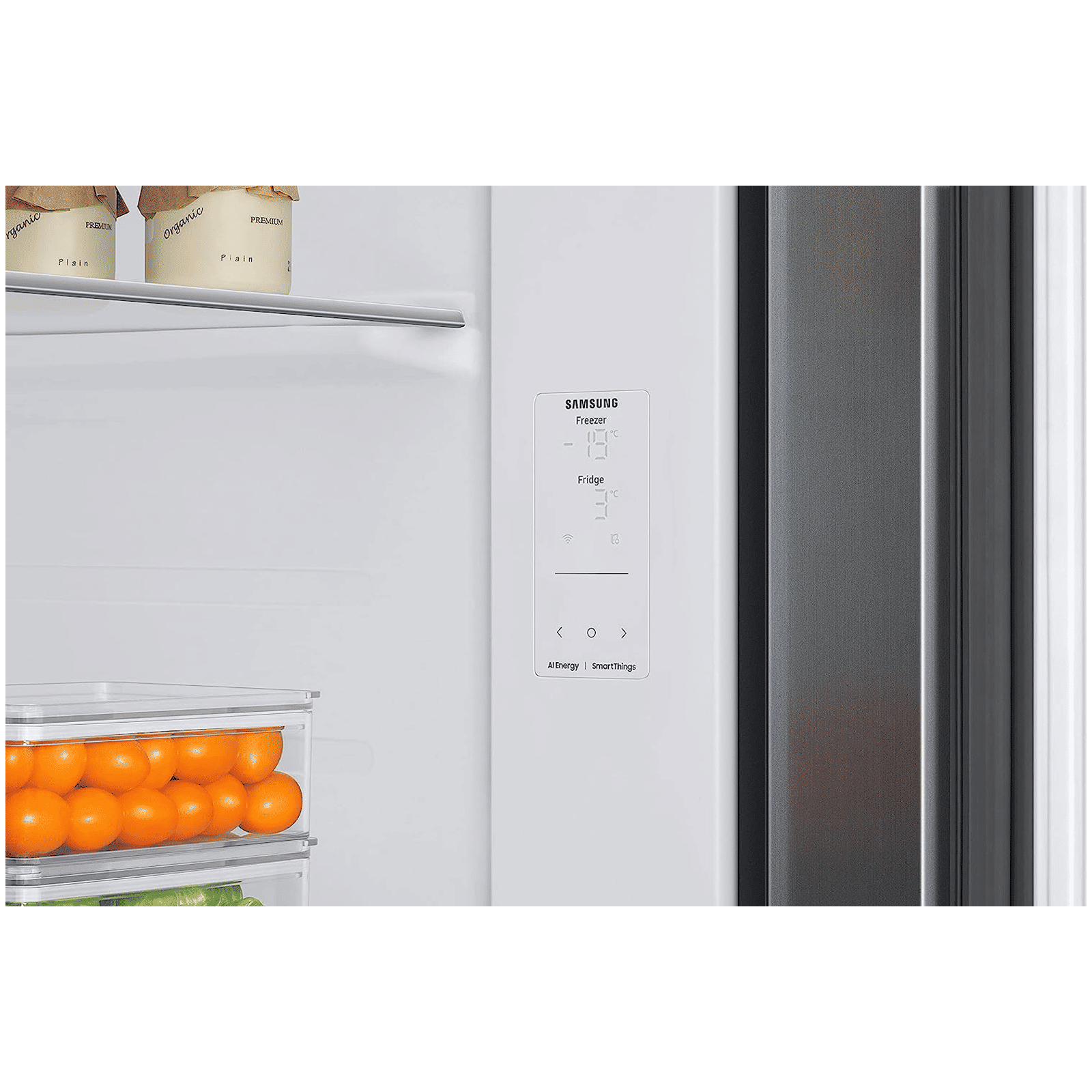 SAMSUNG 653 Litres 3 Star Frost Free Side by Side Door Smart Wi-Fi Enabled Refrigerator with Twin Cooling Plus (RS76CB81A3P0HL, Clean Pink)