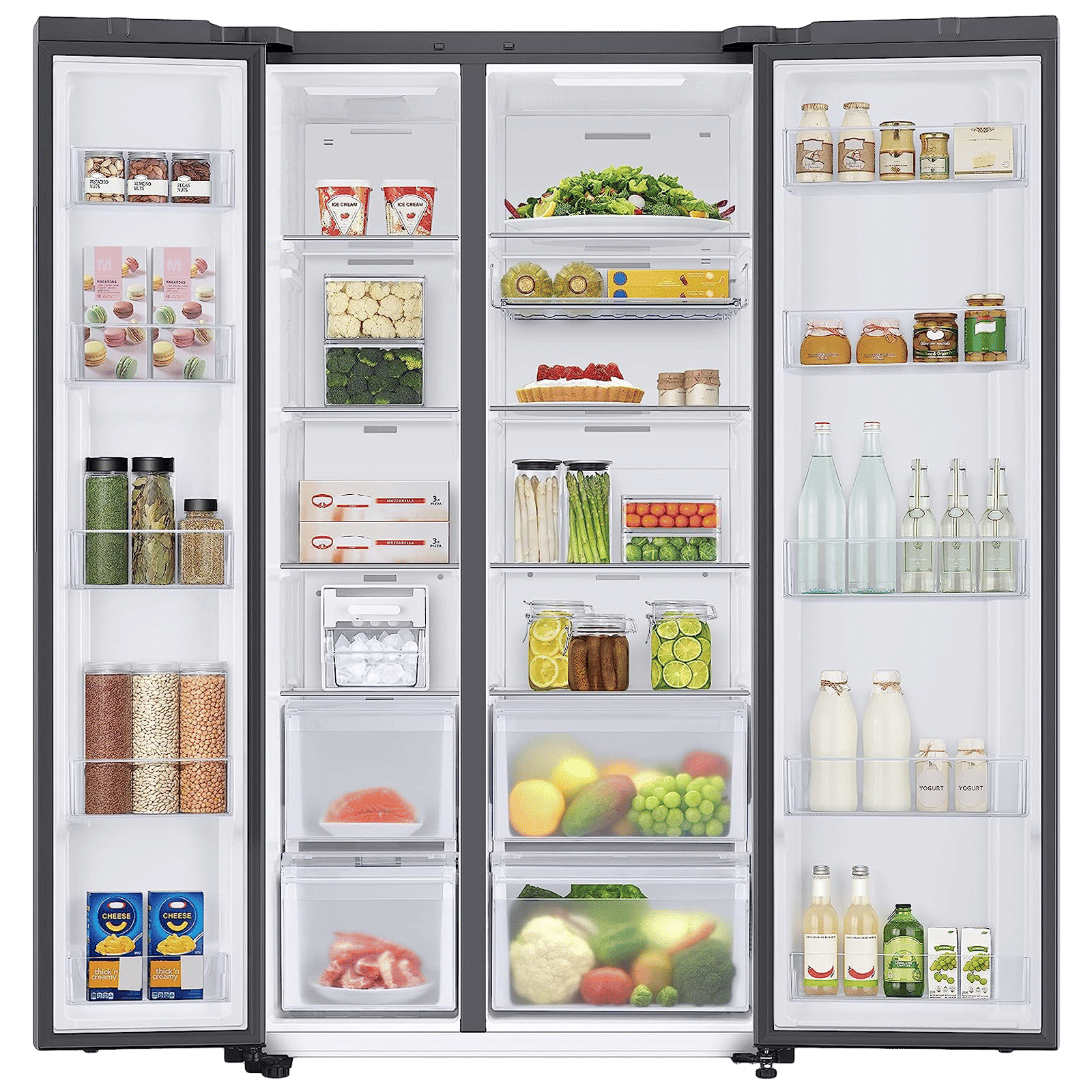 SAMSUNG 653 Litres 3 Star Frost Free Side by Side Door Smart Wi-Fi Enabled Refrigerator with Twin Cooling Plus (RS76CB81A3P0HL, Clean Pink)