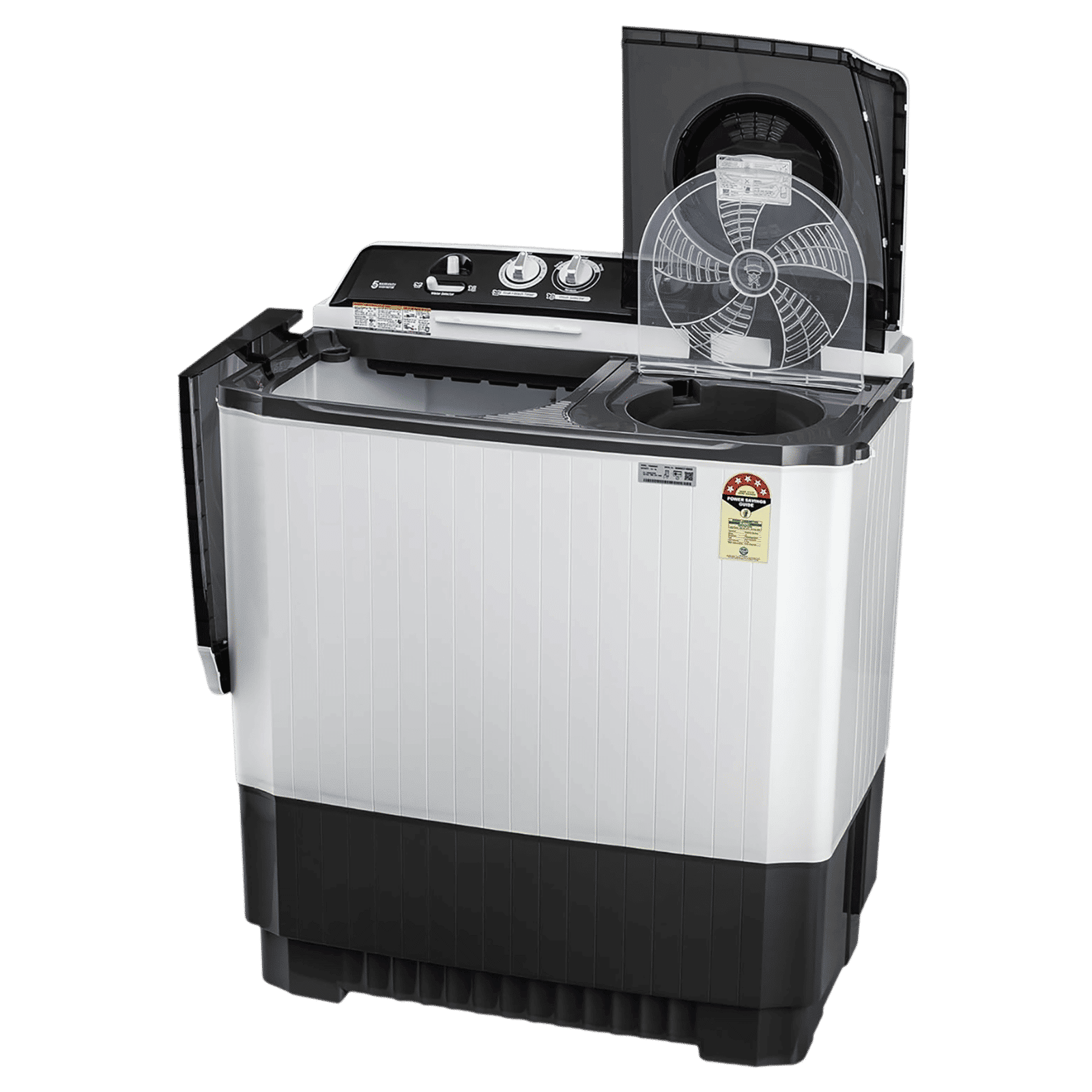 LG 9.5 kg 5 Star Semi Automatic Washing Machine with Roller Jet Pulsator (P955ASGAZ.ADGQEIL, Dark Grey)