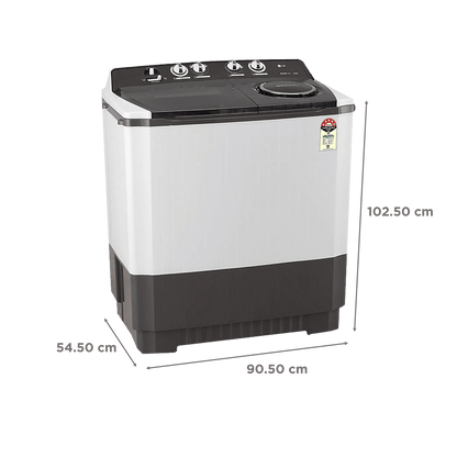 LG 9.5 kg 5 Star Semi Automatic Washing Machine with Roller Jet Pulsator (P955ASGAZ.ADGQEIL, Dark Grey)