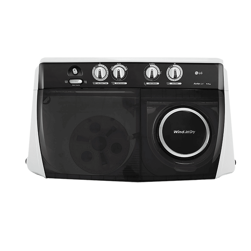 LG 9.5 kg 5 Star Semi Automatic Washing Machine with Roller Jet Pulsator (P955ASGAZ.ADGQEIL, Dark Grey)