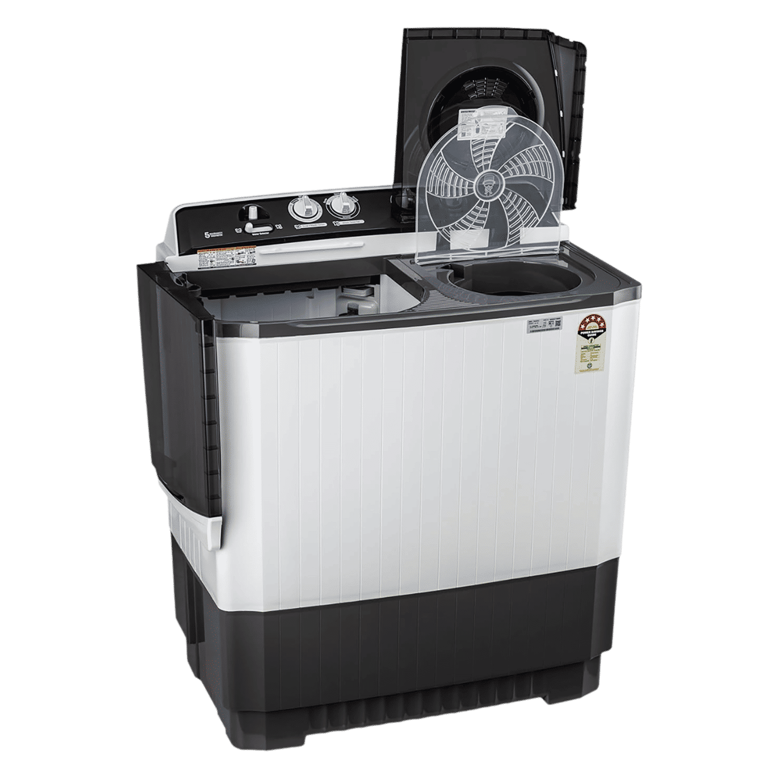 LG 9.5 kg 5 Star Semi Automatic Washing Machine with Roller Jet Pulsator (P955ASGAZ.ADGQEIL, Dark Grey)