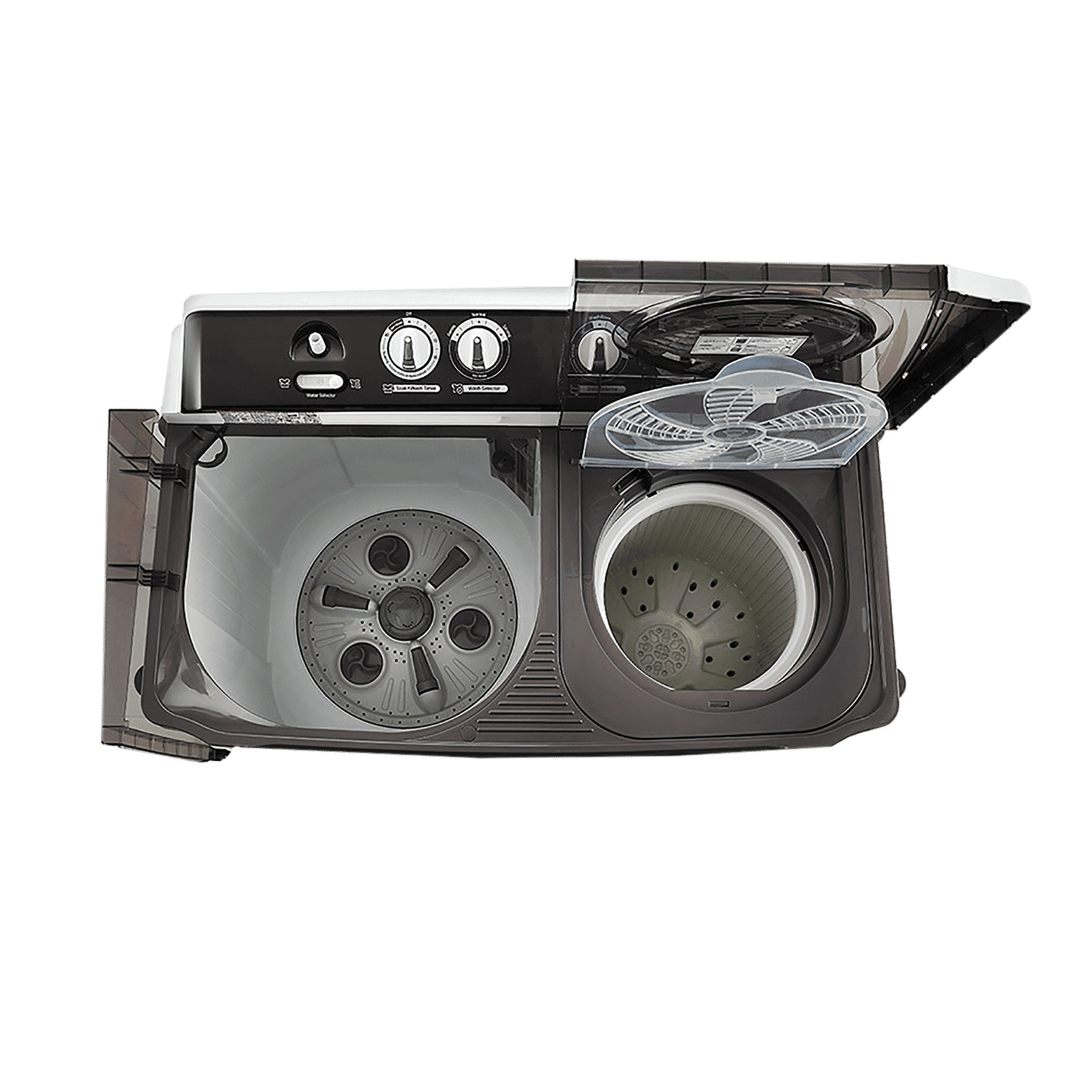 LG 9.5 kg 5 Star Semi Automatic Washing Machine with Roller Jet Pulsator (P955ASGAZ.ADGQEIL, Dark Grey)