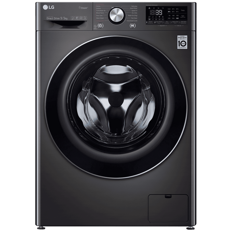 LG 9/5 kg 5 Star Fully Automatic Front Load Washer Dryer(FHD0905STB.ABLQEIL, In-built Heater, Black)