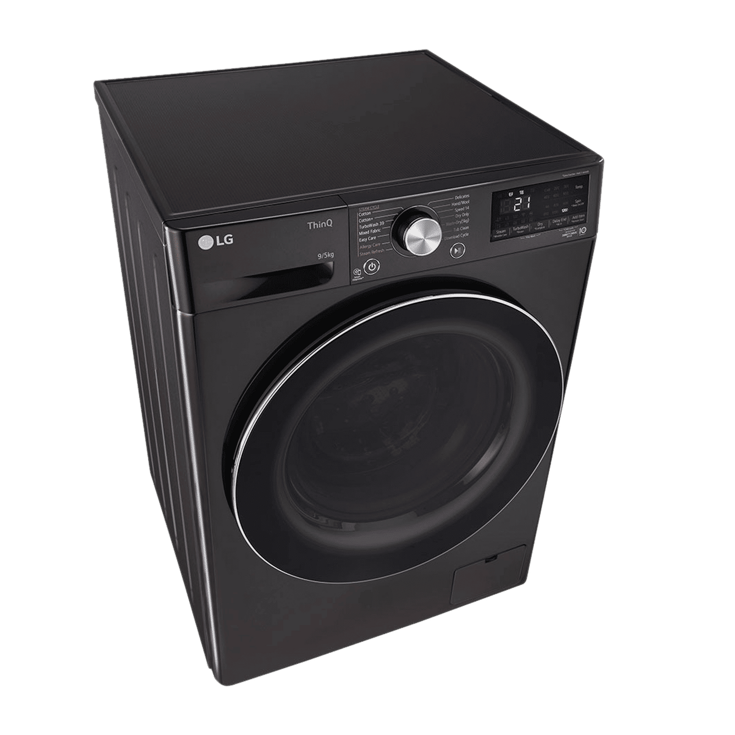 LG 9/5 kg 5 Star Fully Automatic Front Load Washer Dryer(FHD0905STB.ABLQEIL, In-built Heater, Black)