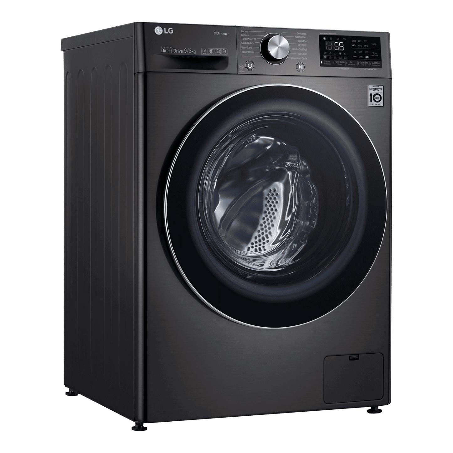 LG 9/5 kg 5 Star Fully Automatic Front Load Washer Dryer(FHD0905STB.ABLQEIL, In-built Heater, Black)
