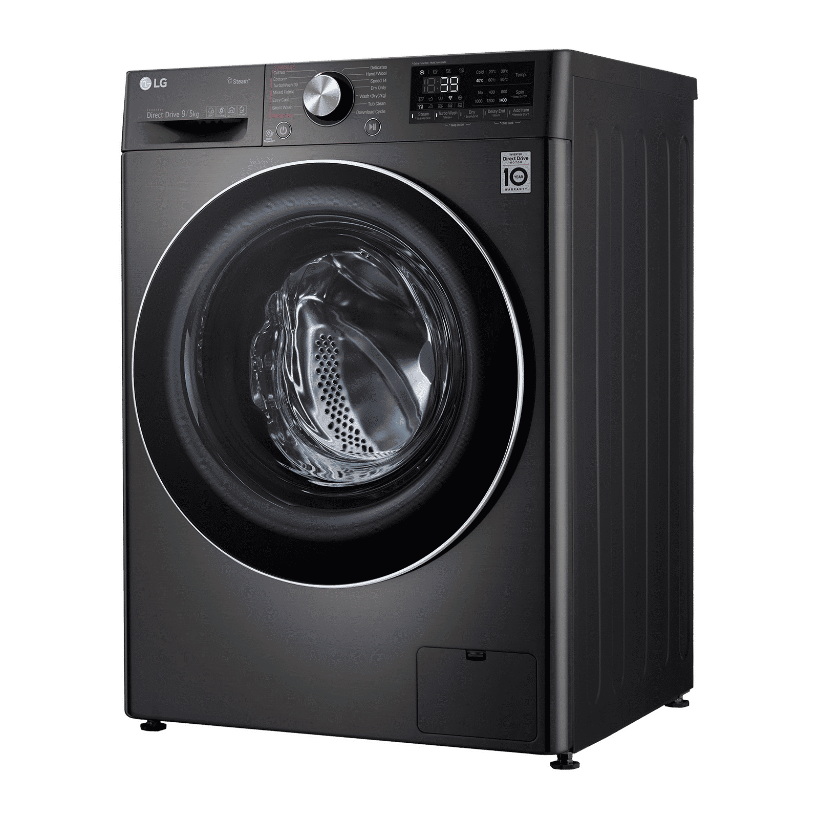 LG 9/5 kg 5 Star Fully Automatic Front Load Washer Dryer(FHD0905STB.ABLQEIL, In-built Heater, Black)