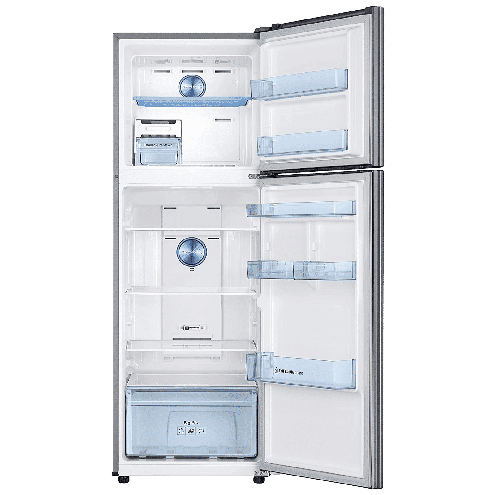 SAMSUNG 322 Litres 2 Star Frost Free Double Door Convertible Refrigerator with Twin Cooling Plus Technology (RT37C4522S8/HL, Elegant Inox)