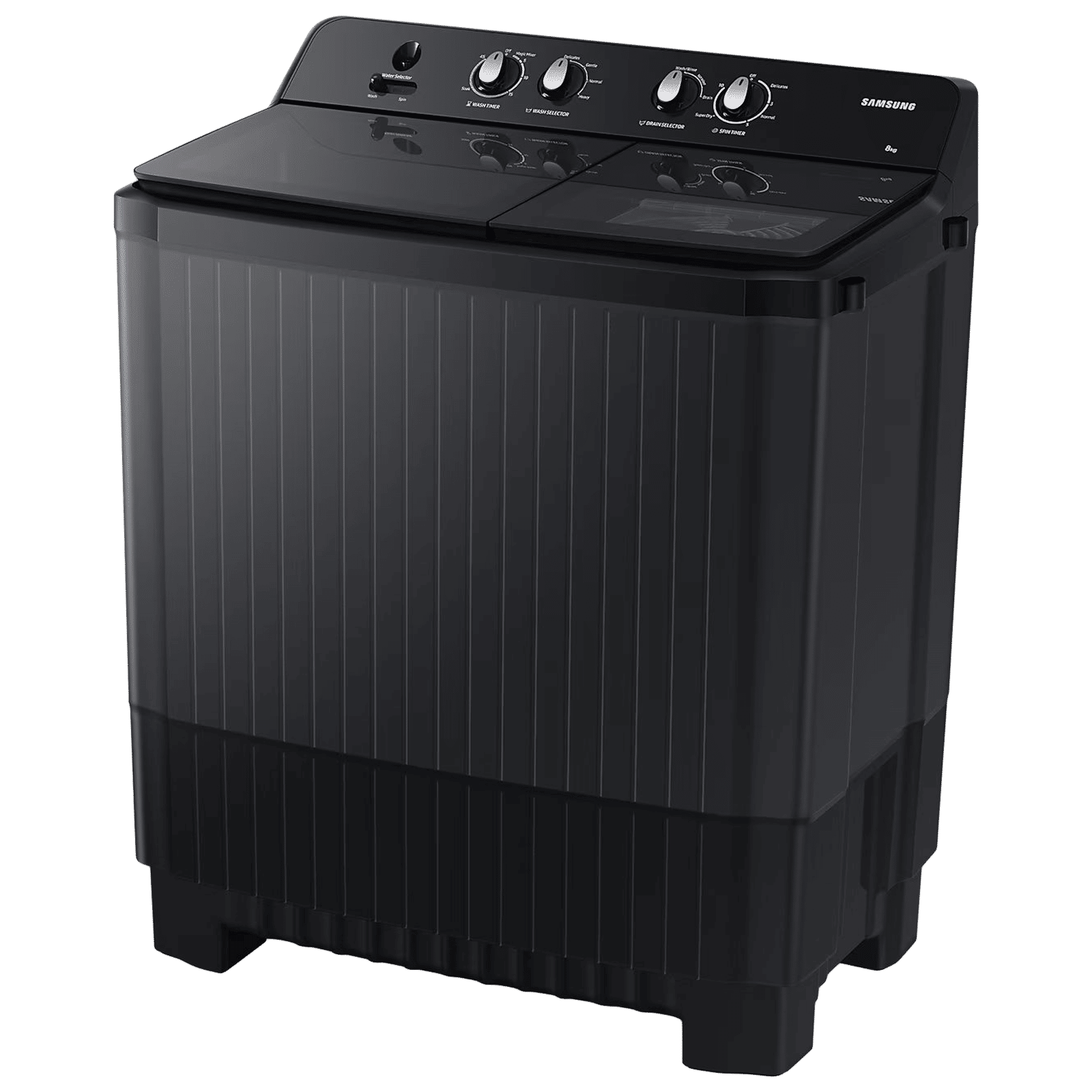 SAMSUNG 8 kg 5 Star Semi Automatic Washing Machine with Hexa Storm Pulsator (WT80B3560GB/TL, Dark Gray)