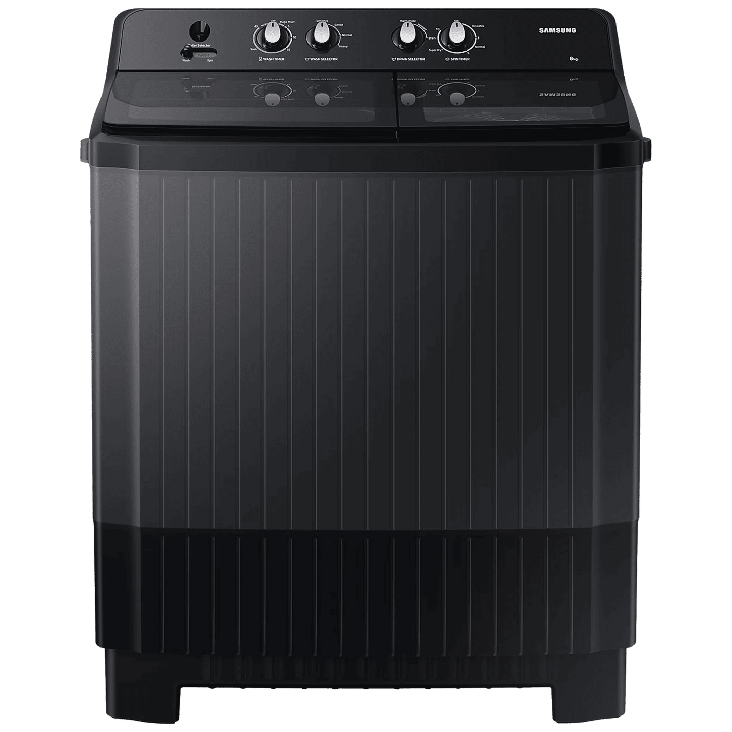 SAMSUNG 8 kg 5 Star Semi Automatic Washing Machine with Hexa Storm Pulsator (WT80B3560GB/TL, Dark Gray)