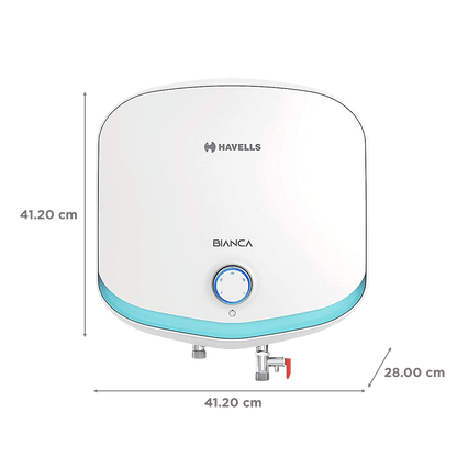 HAVELLS Bianca 10 Litre 5 Star Vertical Storage Geyser with Whirl Flow Technology (White & Blue)