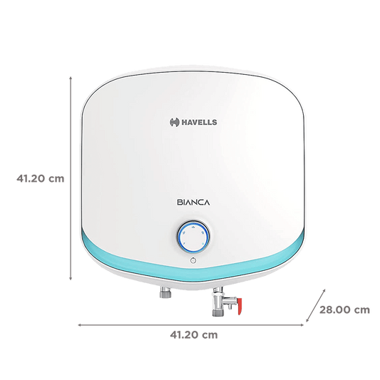 HAVELLS Bianca 10 Litre 5 Star Vertical Storage Geyser with Whirl Flow Technology (White & Blue)