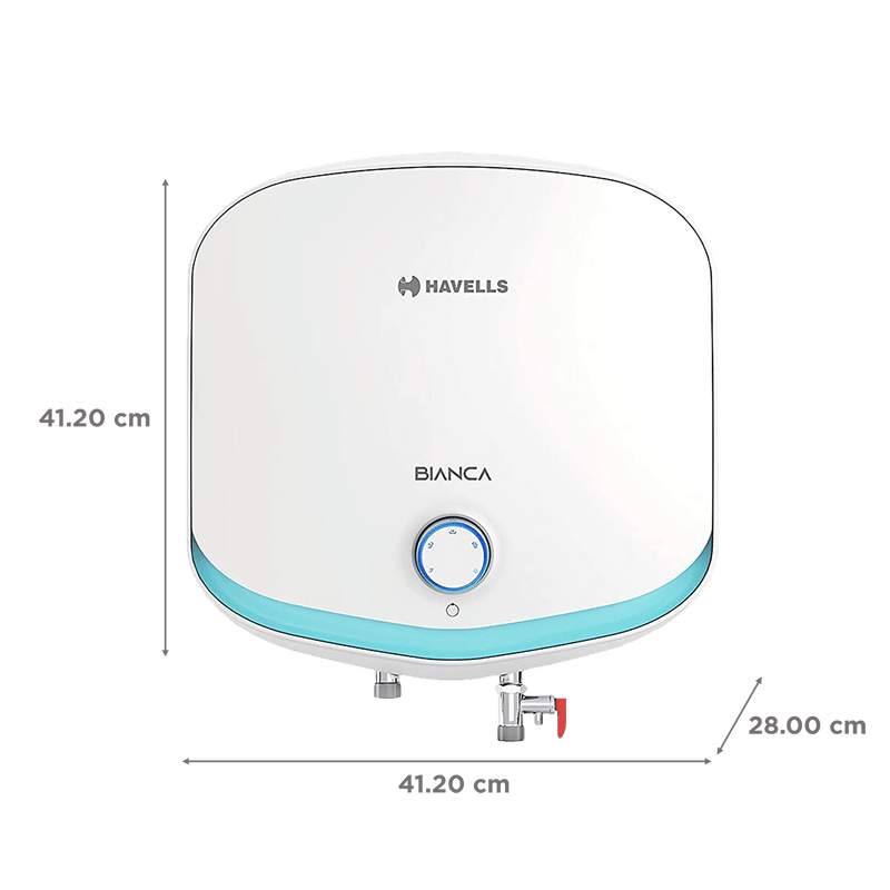 HAVELLS Bianca 10 Litre 5 Star Vertical Storage Geyser with Whirl Flow Technology (White & Blue)