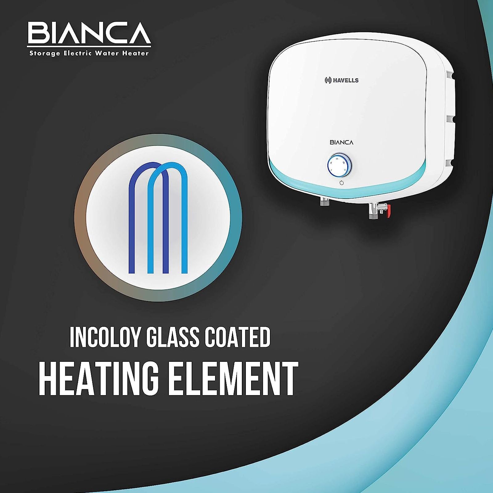 HAVELLS Bianca 10 Litre 5 Star Vertical Storage Geyser with Whirl Flow Technology (White & Blue)