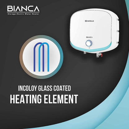 HAVELLS Bianca 10 Litre 5 Star Vertical Storage Geyser with Whirl Flow Technology (White & Blue)