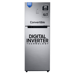 SAMSUNG 236 Litres 3 Star Frost Free Double Door Convertible Refrigerator with Anti Bacterial Gasket (RT28C3733S8/HL, Elegant Inox)
