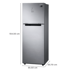 SAMSUNG 236 Litres 3 Star Frost Free Double Door Convertible Refrigerator with Anti Bacterial Gasket (RT28C3733S8/HL, Elegant Inox)