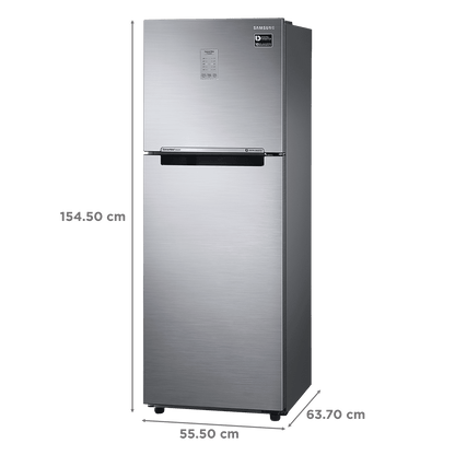 SAMSUNG 236 Litres 3 Star Frost Free Double Door Convertible Refrigerator with Anti Bacterial Gasket (RT28C3733S8/HL, Elegant Inox)