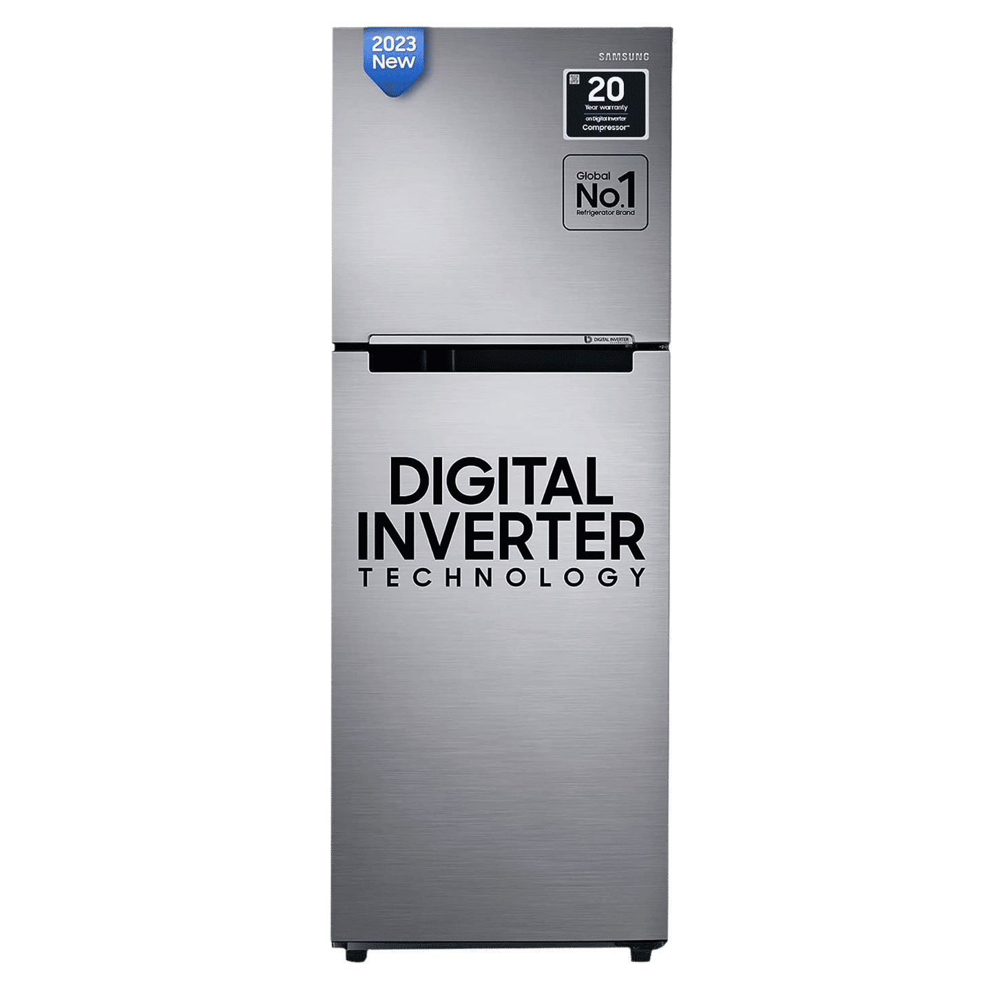 SAMSUNG 236 Litres 3 Star Frost Free Double Door Refrigerator with Stabilizer Free Operation (RT28C3053S8/HL, Elegant Inox)