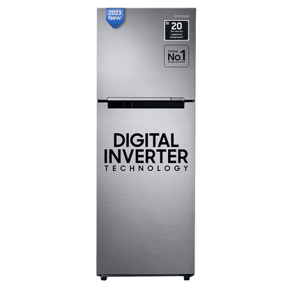 SAMSUNG 236 Litres 3 Star Frost Free Double Door Refrigerator with Stabilizer Free Operation (RT28C3053S8/HL, Elegant Inox)