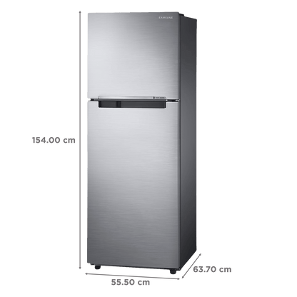 SAMSUNG 236 Litres 3 Star Frost Free Double Door Refrigerator with Stabilizer Free Operation (RT28C3053S8/HL, Elegant Inox)
