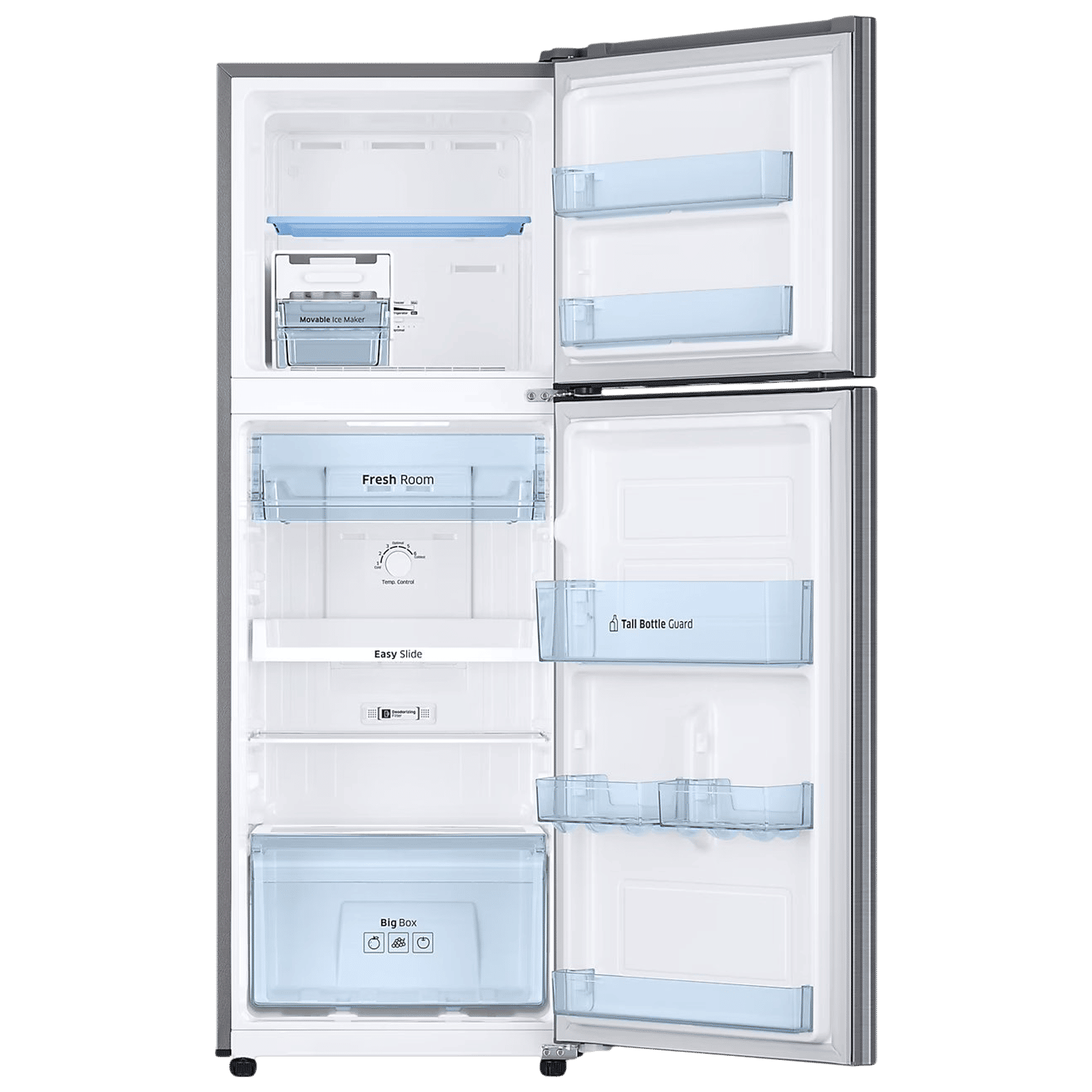 SAMSUNG 236 Litres 3 Star Frost Free Double Door Refrigerator with Stabilizer Free Operation (RT28C3053S8/HL, Elegant Inox)