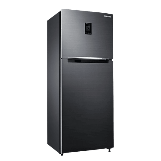 SAMSUNG 301 Litres 3 Star Frost Free Double Door Convertible Refrigerator with Stabilizer Free Operation (RT34C4523B1/HL, Black Matt)