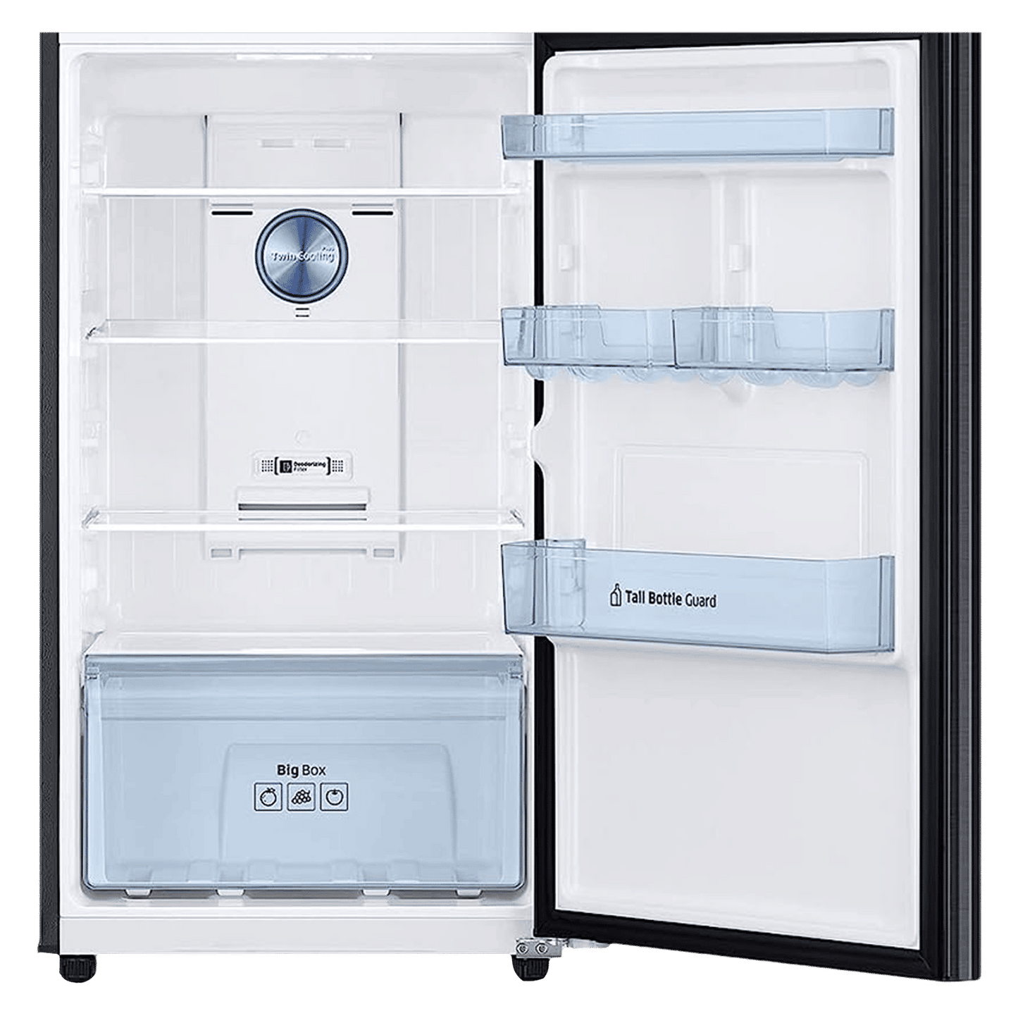 SAMSUNG 301 Litres 3 Star Frost Free Double Door Convertible Refrigerator with Stabilizer Free Operation (RT34C4523B1/HL, Black Matt)