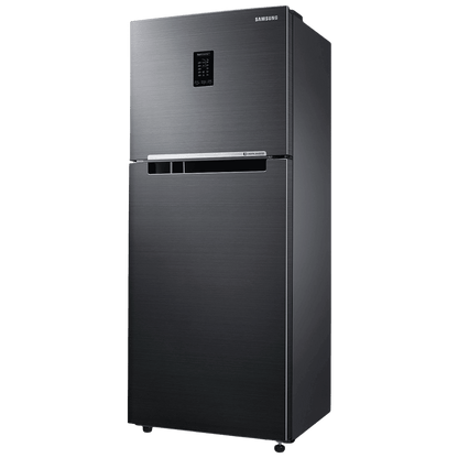 SAMSUNG 301 Litres 3 Star Frost Free Double Door Convertible Refrigerator with Stabilizer Free Operation (RT34C4523B1/HL, Black Matt)