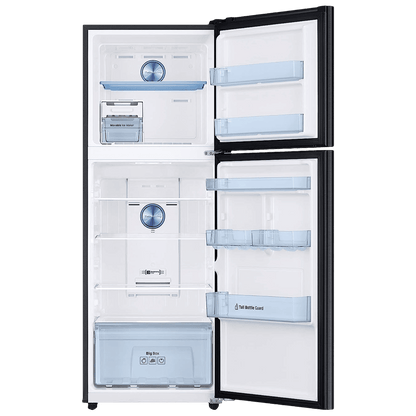 SAMSUNG 301 Litres 3 Star Frost Free Double Door Convertible Refrigerator with Stabilizer Free Operation (RT34C4523B1/HL, Black Matt)