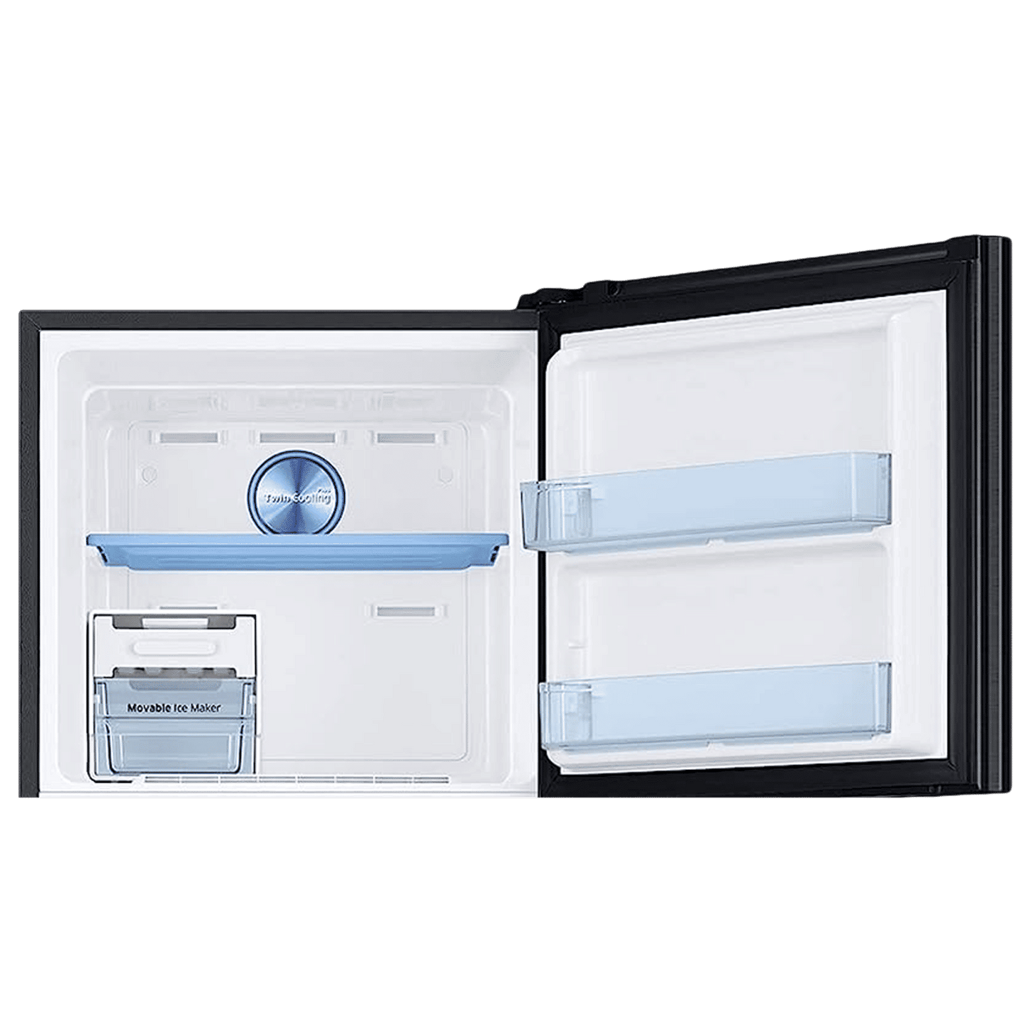 SAMSUNG 301 Litres 3 Star Frost Free Double Door Convertible Refrigerator with Stabilizer Free Operation (RT34C4523B1/HL, Black Matt)