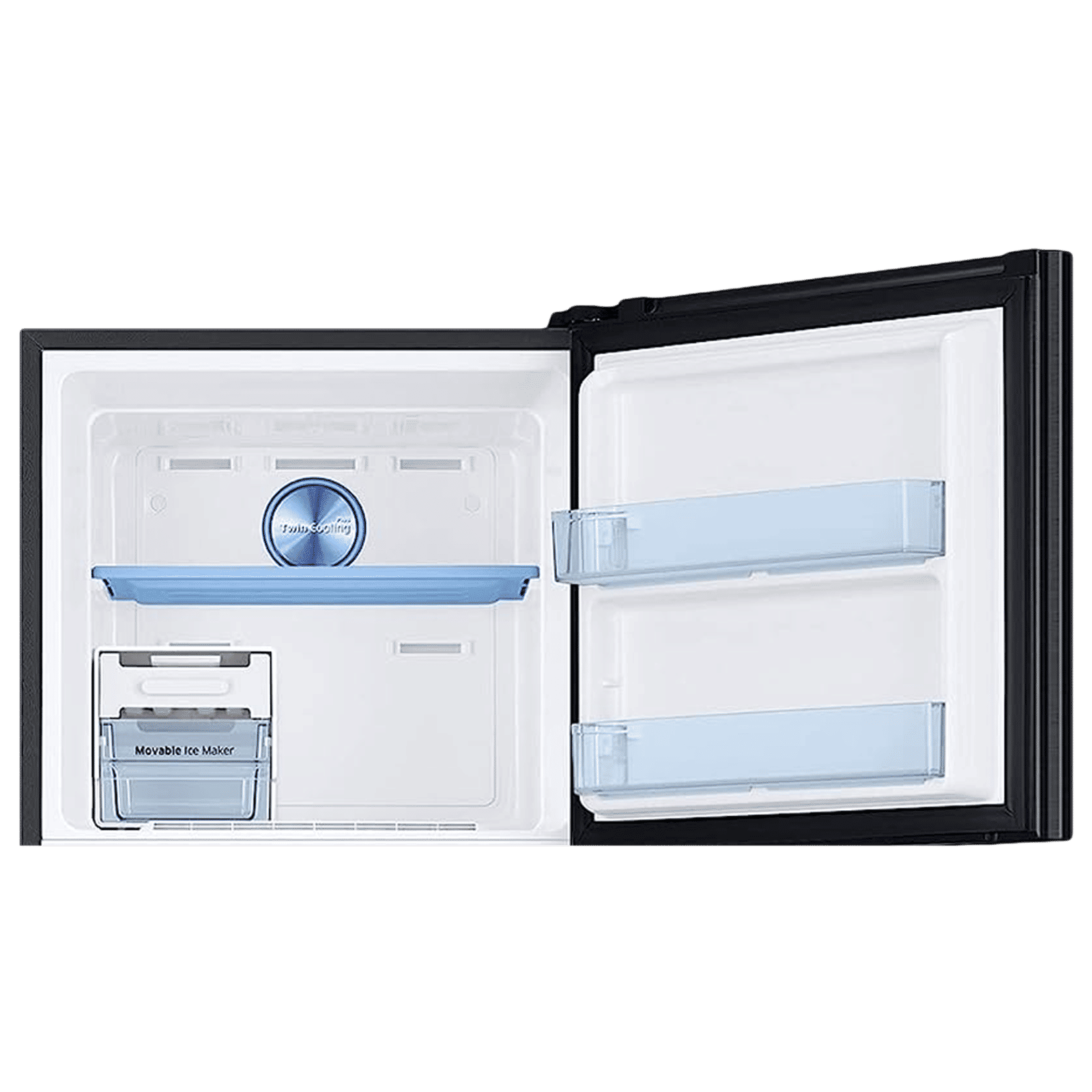 SAMSUNG 301 Litres 3 Star Frost Free Double Door Convertible Refrigerator with Stabilizer Free Operation (RT34C4523B1/HL, Black Matt)