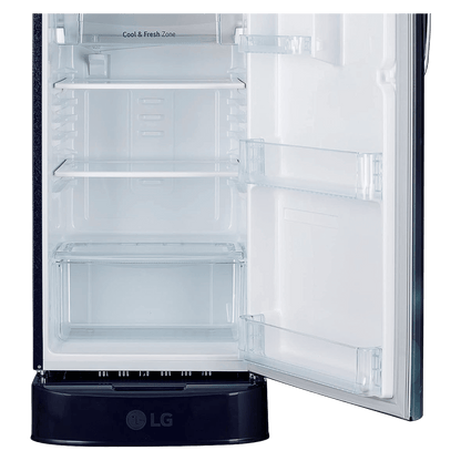 LG 185 Litres 3 Star Direct Cool Single Door Refrigerator with Antibacterial Gasket (GL-D201ABCD.BBCZEB, Blue Charm)