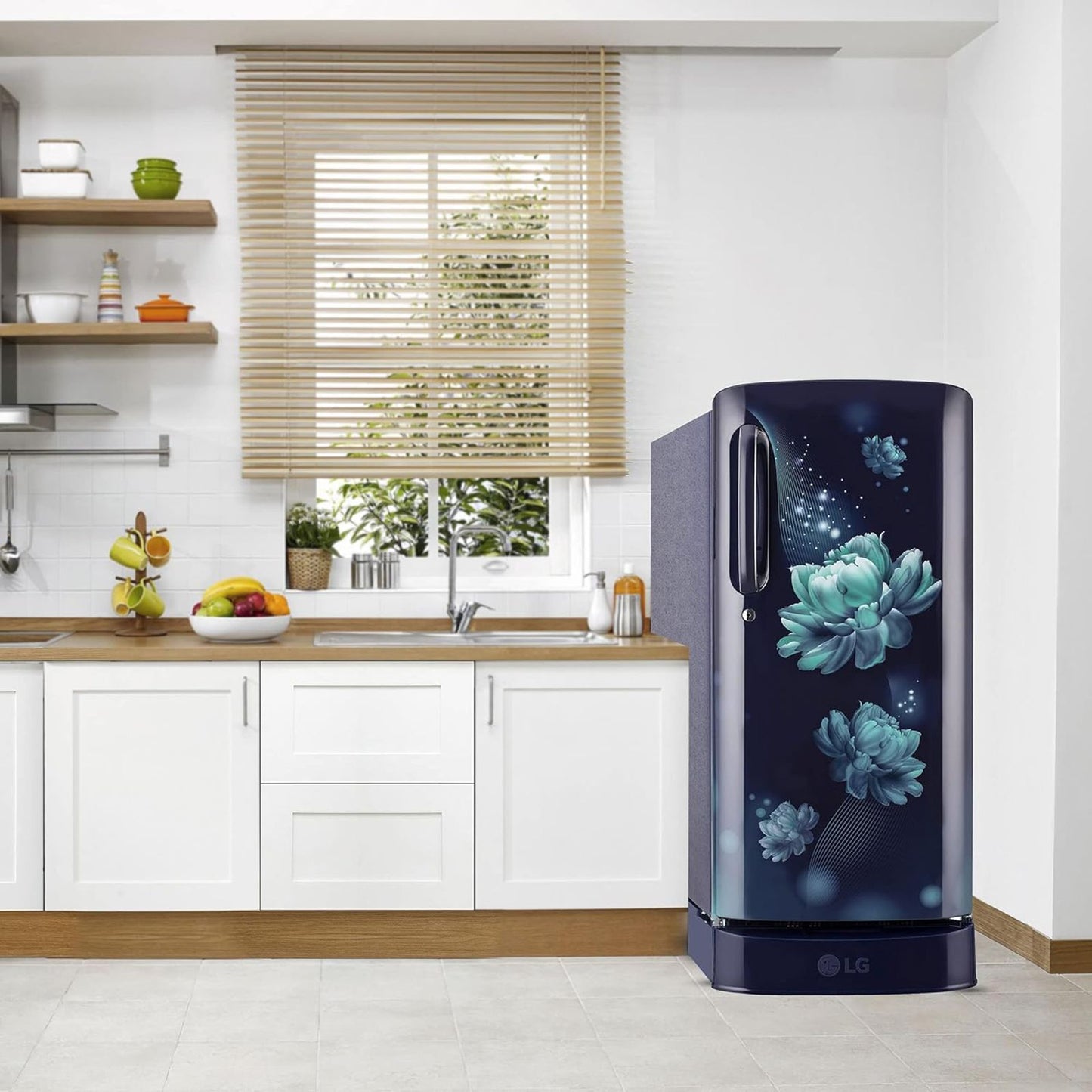 LG 185 Litres 3 Star Direct Cool Single Door Refrigerator with Antibacterial Gasket (GL-D201ABCD.BBCZEB, Blue Charm)