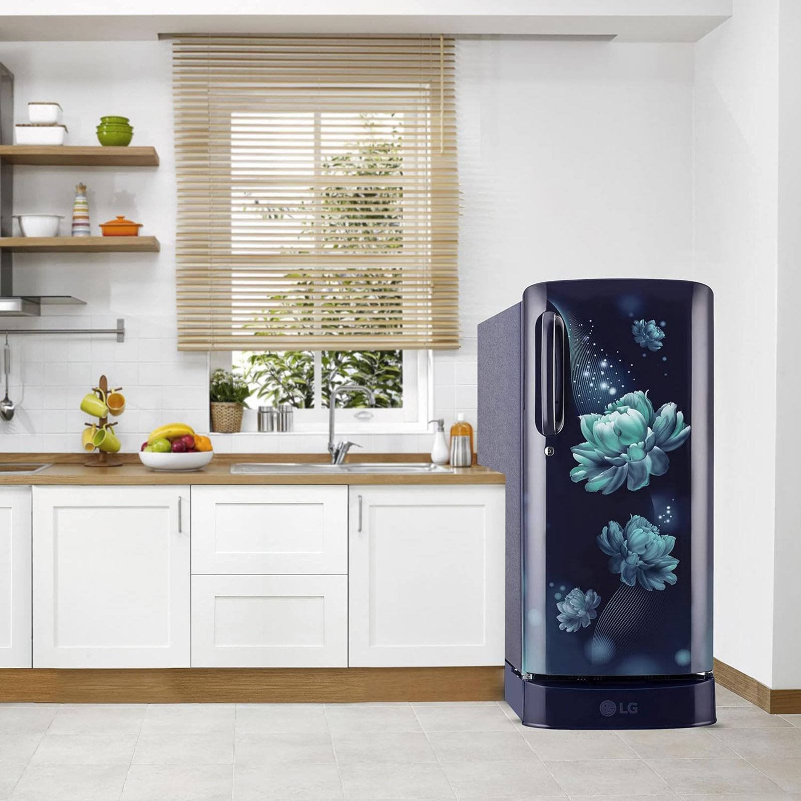 LG 185 Litres 3 Star Direct Cool Single Door Refrigerator with Antibacterial Gasket (GL-D201ABCD.BBCZEB, Blue Charm)