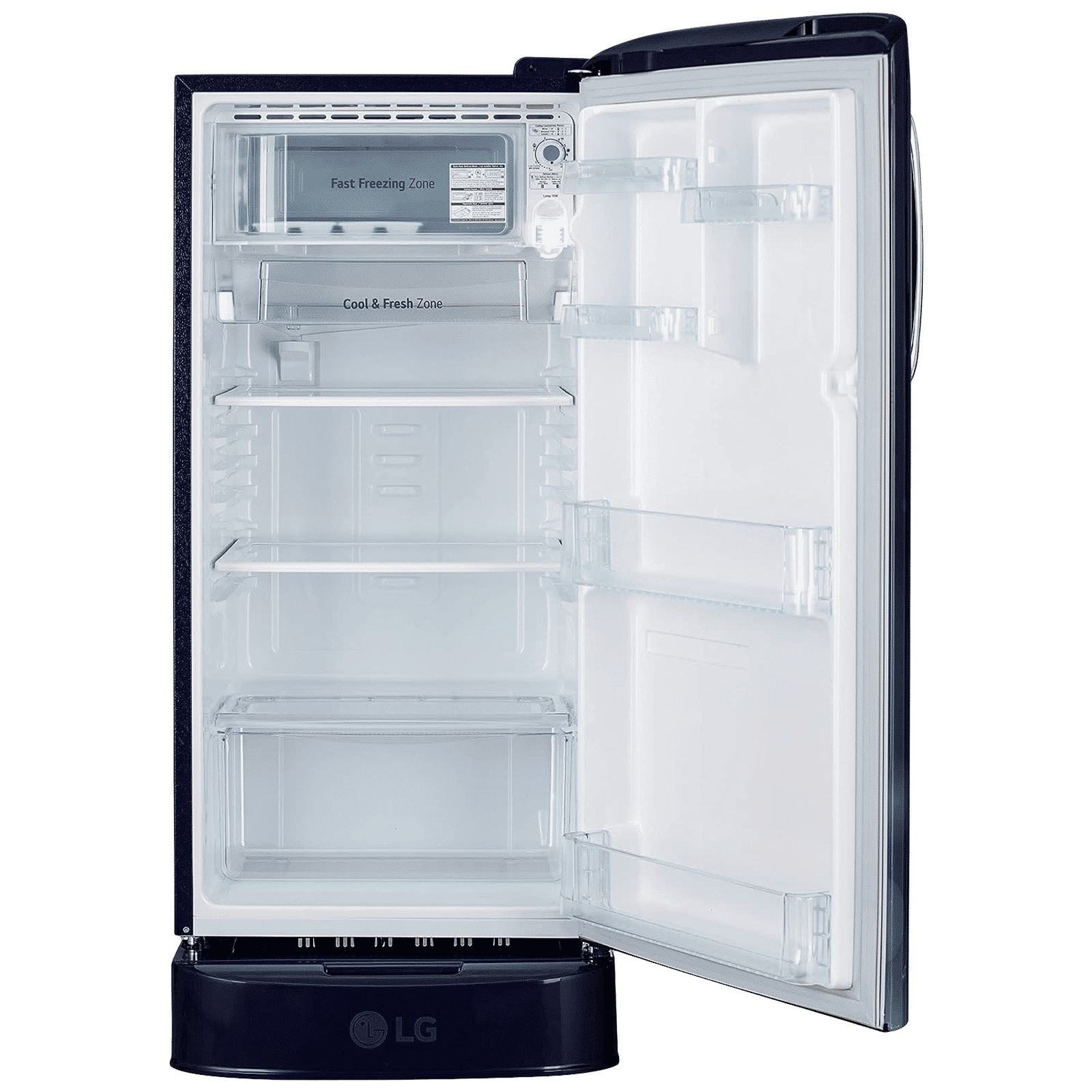 LG 185 Litres 3 Star Direct Cool Single Door Refrigerator with Antibacterial Gasket (GL-D201ABCD.BBCZEB, Blue Charm)
