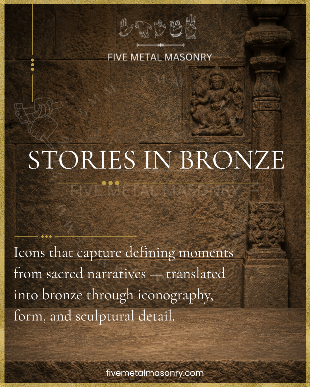 Rama and Hanuman in Sita Sandesa | Panchaloha Bronze Icon - 10" | Stories in Bronze Collection | Made to Order