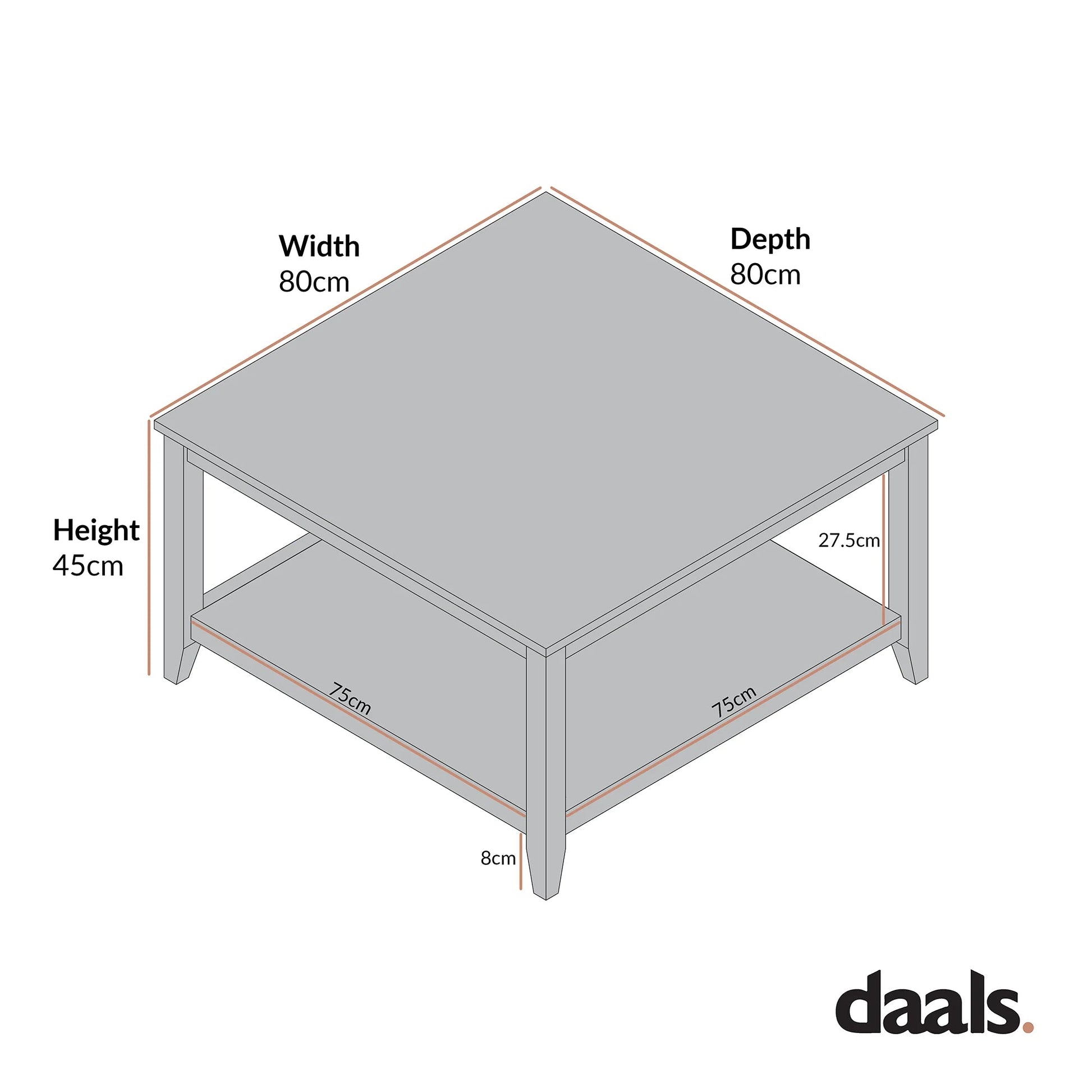 Wynmist 80cm Square Coffee Table