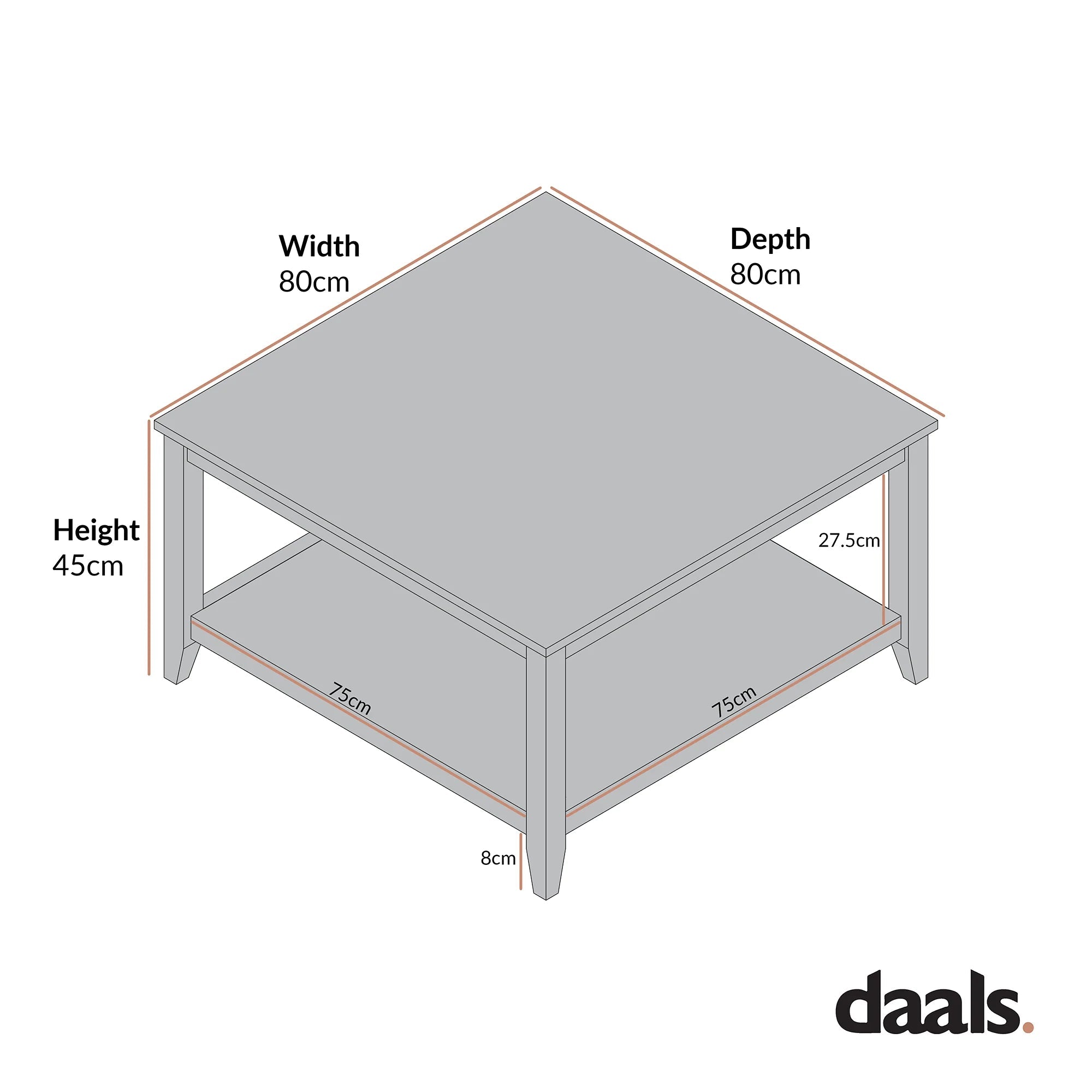 Wynmist 80cm Square Coffee Table