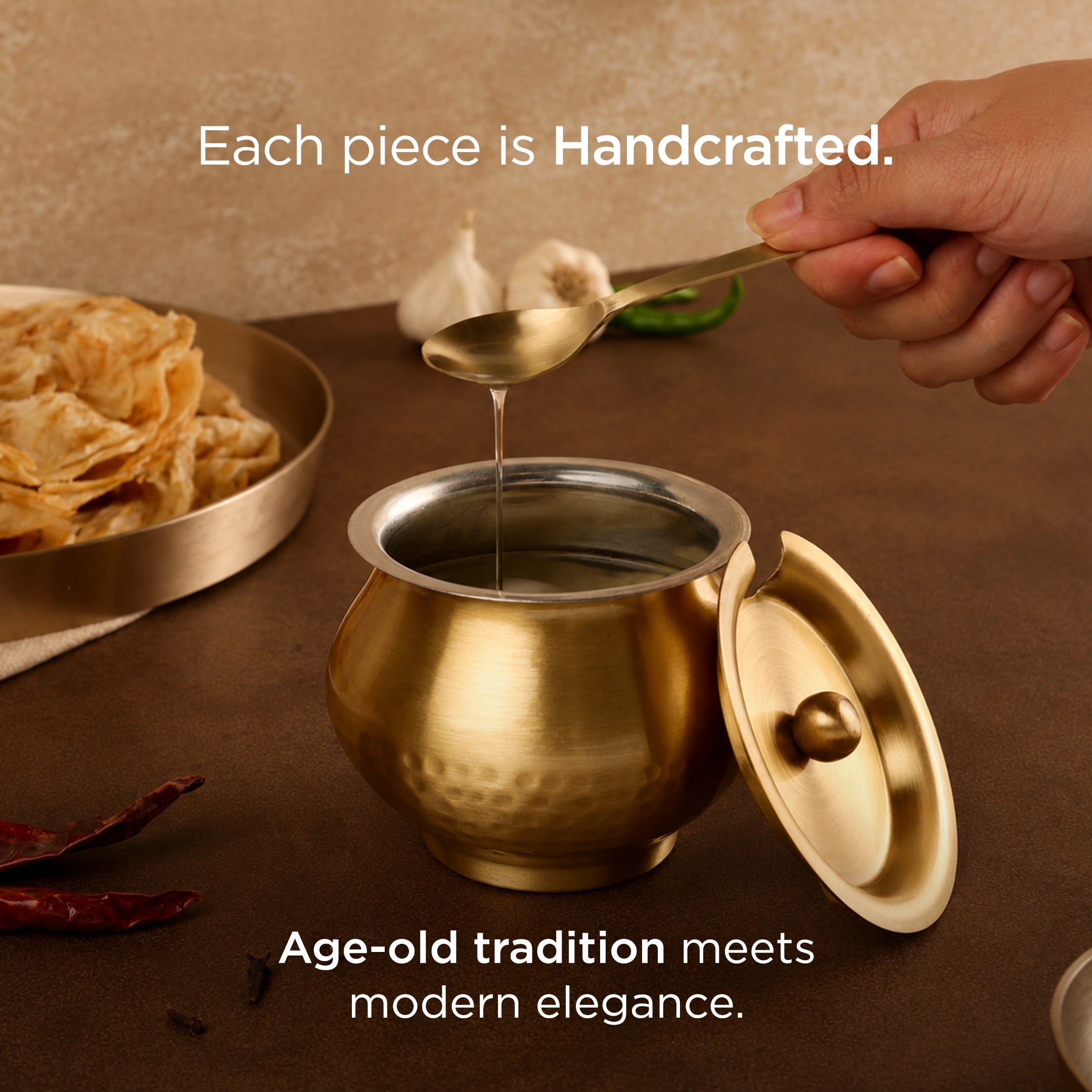 Pure Brass Ghee Pot with Tin Coating (पीतल का घी पॉट)