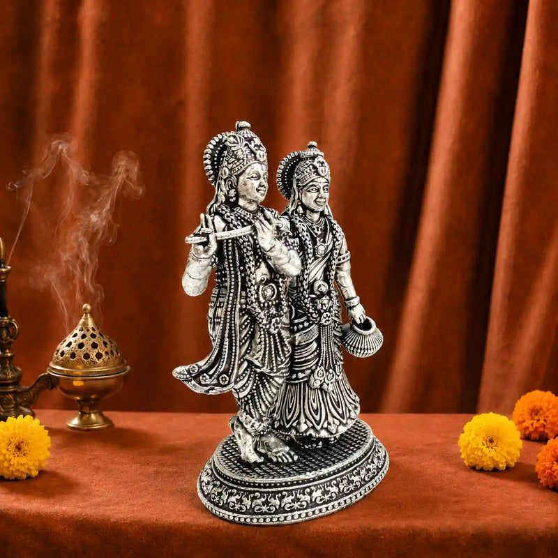 Brass Lightweight Standing Radha Krishna Idol