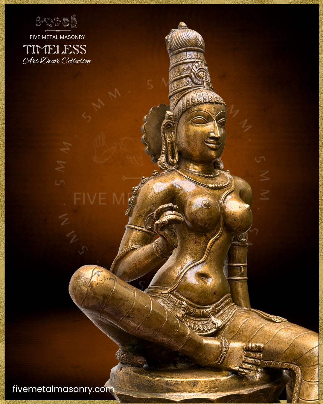 Parvati as Boga Shakti Panchaloha Bronze Icon - 21" - Timeless Collection