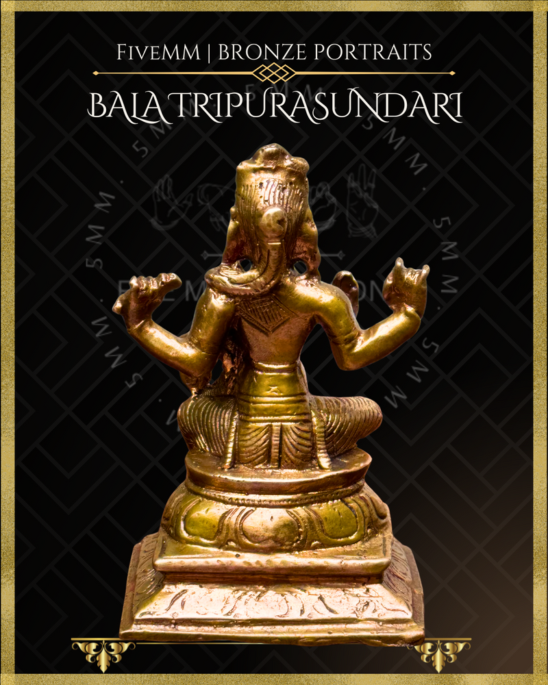 Bala Tripurasundari/ Balambika Panchaloha Bronze Icon -3.5" - Polished finish